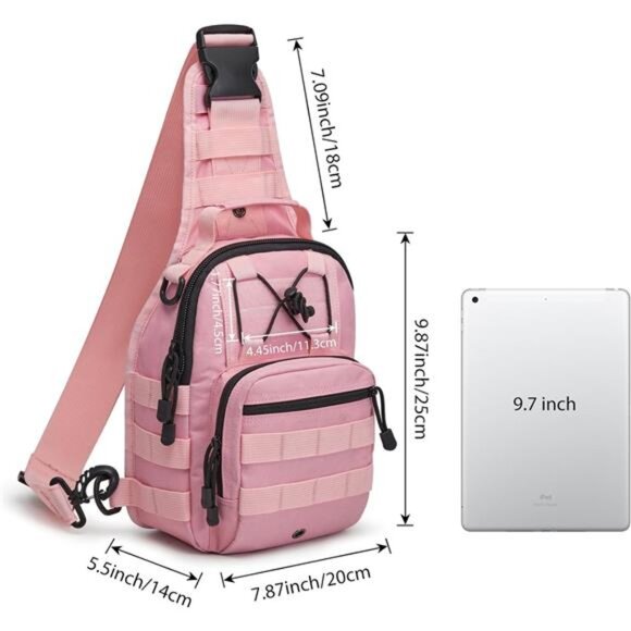 Outdoor Tactical Bag Backpack, Pink - Picture 2 of 7